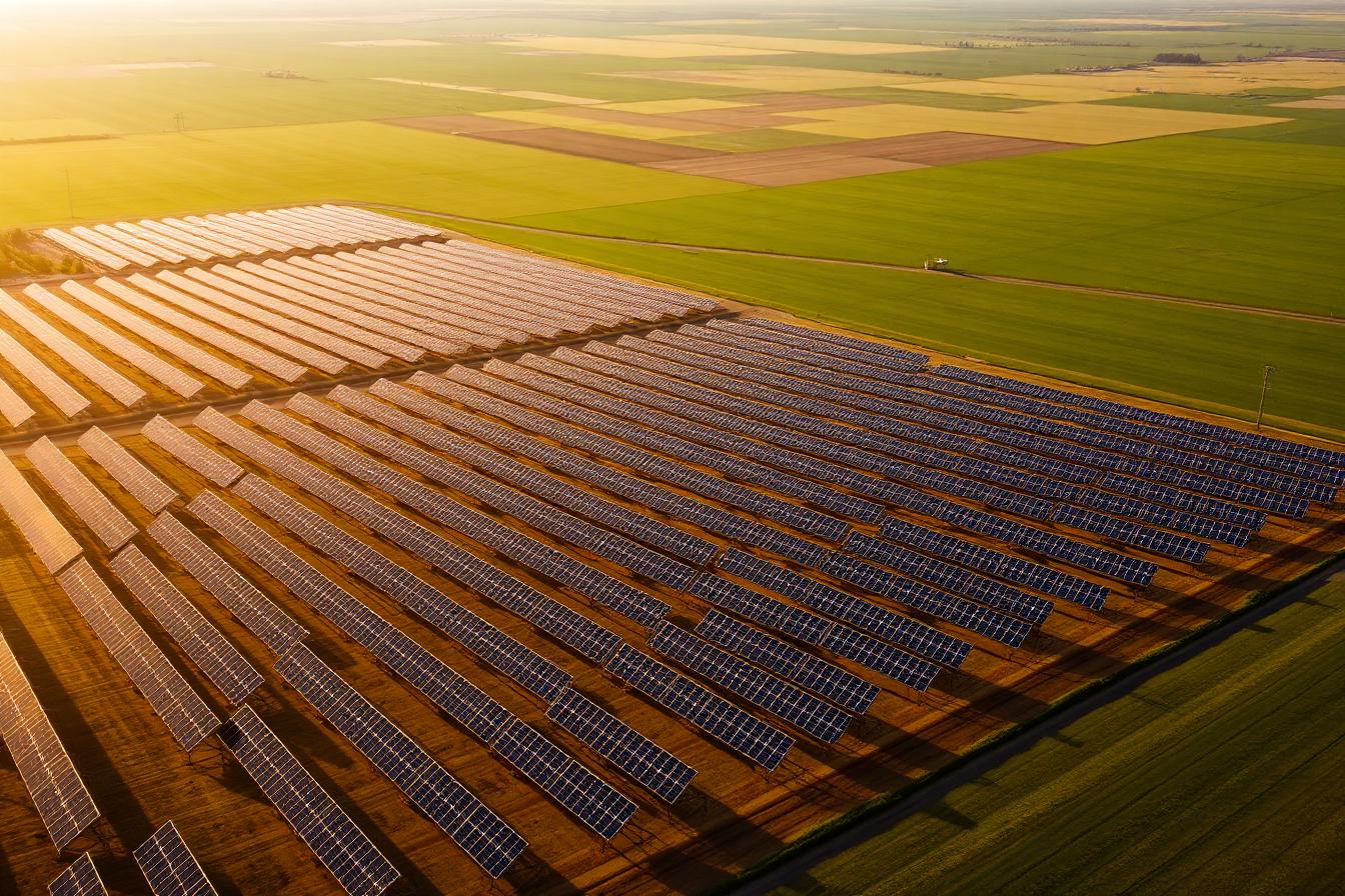 Zonnepark vanuit de lucht